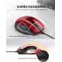 TECKNET Silenciosos Ratón con Cable USB de 1,5 m, 6 Botones, hasta 6400DPI, Superficie Antihuellas para Computadora Portátil,