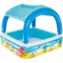BESTWAY 52192 - Piscina Hinchable Infantil con Parasol Canopy 147x147x122 cm Multicolor con Animales Marinos 265 Litros Para