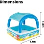 BESTWAY 52192 - Piscina Hinchable Infantil con Parasol Canopy 147x147x122 cm Multicolor con Animales Marinos 265 Litros Para
