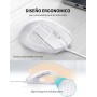 TECKNET Silenciosos Ratón con Cable USB de 1,5 m, 6 Botones, hasta 6400DPI, Superficie Antihuellas para Computadora Portátil,
