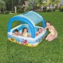 BESTWAY 52192 - Piscina Hinchable Infantil con Parasol Canopy 147x147x122 cm Multicolor con Animales Marinos 265 Litros Para