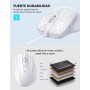 TECKNET Silenciosos Ratón con Cable USB de 1,5 m, 6 Botones, hasta 6400DPI, Superficie Antihuellas para Computadora Portátil,