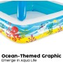 BESTWAY 52192 - Piscina Hinchable Infantil con Parasol Canopy 147x147x122 cm Multicolor con Animales Marinos 265 Litros Para