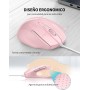 TECKNET Silenciosos Ratón con Cable USB de 1,5 m, 6 Botones, hasta 6400DPI, Superficie Antihuellas para Computadora Portátil,