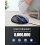 TECKNET Silenciosos Ratón con Cable USB de 1,5 m, 6 Botones, hasta 6400DPI, Superficie Antihuellas para Computadora Portátil,