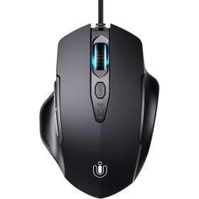Uineer Ratón con Cable, 7200 dpi Ajustable y 6 Botones, diseño ergonómico, ratón óptico USB optimizado para PC portátil para