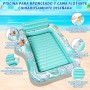 Charmofun Flotador Inflable de Bronceado Grande, Colchoneta Hinchable Piscina con Portavasos y Barra de Hielo, Piscina Bronceado
