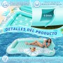 Charmofun Flotador Inflable de Bronceado Grande, Colchoneta Hinchable Piscina con Portavasos y Barra de Hielo, Piscina Bronceado