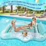 Charmofun Flotador Inflable de Bronceado Grande, Colchoneta Hinchable Piscina con Portavasos y Barra de Hielo, Piscina Bronceado