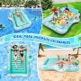 Charmofun Flotador Inflable de Bronceado Grande, Colchoneta Hinchable Piscina con Portavasos y Barra de Hielo, Piscina Bronceado