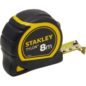 STANLEY Flexómetro Tylon de 8 m, Cinta Métrica, Cinta de Acero Resistente, Revestimiento Duradero Tylon (aumenta en 50%
