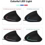 Abauoat Rato com Cabo de rato Vertical, rato ergonómico rato rato Cor iluminada 4 dpi ajustáveis, 6 botões prevenção de
