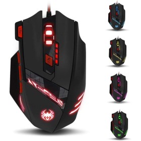 zelotes T90 Ratón Gaming con Cable, 9200 dpi con Iluminación Personalizable, 8 Botones Programables, Raton con Cable USB para