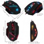 zelotes T90 Ratón Gaming con Cable, 9200 dpi con Iluminación Personalizable, 8 Botones Programables, Raton con Cable USB para