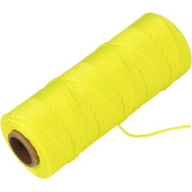 Goldblatt Cuerda de Albañil 18 x 153 m, Hilo de Albañil de Nailon Trenzado, Cordón Trenzado de Nylon de Amarillo Fluorescente,