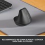 Logitech Lift Ratón Ergonómico Vertical, Inalámbrico, Bluetooth o receptor Logi Bolt USB, clics Silenciosos, 4 botones,