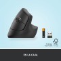 Logitech Lift Ratón Ergonómico Vertical, Inalámbrico, Bluetooth o receptor Logi Bolt USB, clics Silenciosos, 4 botones,