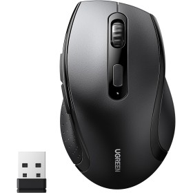 UGREEN Ratón Inalámbrico 2.4GHz Ergonómico Receptor USB 5 Niveles 1600 dpi Botón de Silencio, Compatible con Ordenador PC
