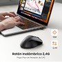 UGREEN Ratón Inalámbrico 2.4GHz Ergonómico Receptor USB 5 Niveles 1600 dpi Botón de Silencio, Compatible con Ordenador PC