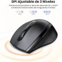 UGREEN Ratón Inalámbrico 2.4GHz Ergonómico Receptor USB 5 Niveles 1600 dpi Botón de Silencio, Compatible con Ordenador PC