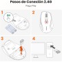 UGREEN Ratón Inalámbrico 2.4GHz Ergonómico Receptor USB 5 Niveles 1600 dpi Botón de Silencio, Compatible con Ordenador PC
