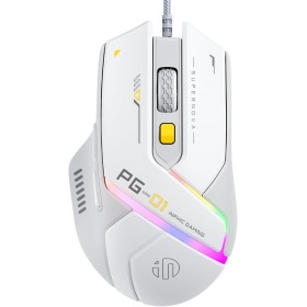 INPHIC PG1 Ratón Gaming con Cable, Ratón RGB Ergonómico de 12800 dpi (6 Niveles), 6 Botones Programables, Iluminación RGB