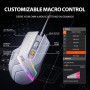 INPHIC PG1 Ratón Gaming con Cable, Ratón RGB Ergonómico de 12800 dpi (6 Niveles), 6 Botones Programables, Iluminación RGB