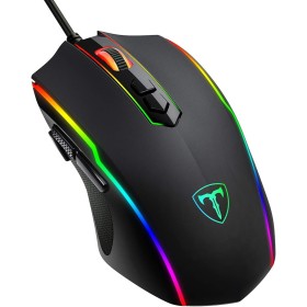 VIVIJO Ratón Gaming con Cable, 5 dpi Adjustables hasta 7200, Mouse Óptico, Ergonómico, RGB con 8 programables Botones y