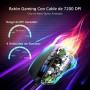 VIVIJO Ratón Gaming con Cable, 5 dpi Adjustables hasta 7200, Mouse Óptico, Ergonómico, RGB con 8 programables Botones y