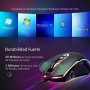 VIVIJO Ratón Gaming con Cable, 5 dpi Adjustables hasta 7200, Mouse Óptico, Ergonómico, RGB con 8 programables Botones y