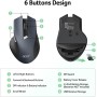 acer Ratón Inalámbrico Ergonómico, 2,4 GHz Wireless Mouse con 3 dpi Niveles Ajustables, Mouse Inalámbrico Ópticode 6 Botones,
