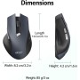 acer Ratón Inalámbrico Ergonómico, 2,4 GHz Wireless Mouse con 3 dpi Niveles Ajustables, Mouse Inalámbrico Ópticode 6 Botones,