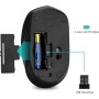 Rii Ratón inalámbrico RM100+, para PC, Portátil, Windows, Ofimática. 1000 dpi. Incluye Receptor USB (Negro)