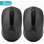 Rii Ratón inalámbrico RM100+, para PC, Portátil, Windows, Ofimática. 1000 dpi. Incluye Receptor USB (Negro)