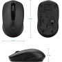 Rii Ratón inalámbrico RM100+, para PC, Portátil, Windows, Ofimática. 1000 dpi. Incluye Receptor USB (Negro)