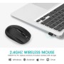 Rii Ratón inalámbrico RM100+, para PC, Portátil, Windows, Ofimática. 1000 dpi. Incluye Receptor USB (Negro)