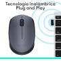 Logitech Ratón inalámbrico M170, 2,4 GHz con nanorreceptor USB, seguimiento óptico, batería de 12 meses de duración, ambidextro,