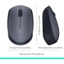 Logitech Ratón inalámbrico M170, 2,4 GHz con nanorreceptor USB, seguimiento óptico, batería de 12 meses de duración, ambidextro,
