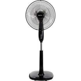 Amazon Basics Oscillating Digital Standing Fan with 3 Dual Blades and Remote Control, Black