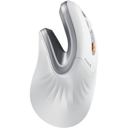 ProtoArc Ratón Ergonómico, EM11 NL Inalámbrico Mini Vertical Ratón óptico Recargable con 3 Puertos de Dispositivo (2*Bluetooth y