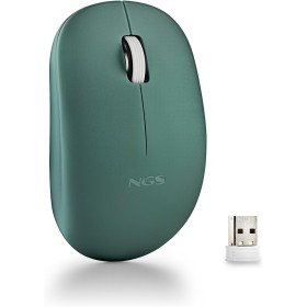 NGS Fog Pro Green - Ratón Inalámbrico Óptico de 1000 dpi, Interfaz Nano USB, Botones Silenciosos, 2 Botones y Rueda de