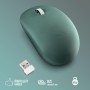 NGS Fog Pro Green - Ratón Inalámbrico Óptico de 1000 dpi, Interfaz Nano USB, Botones Silenciosos, 2 Botones y Rueda de