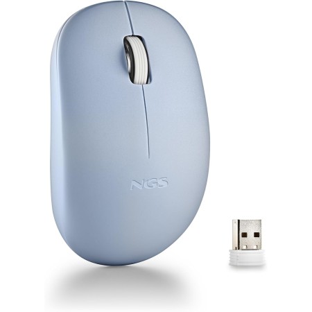 NGS Fog Pro Green - Ratón Inalámbrico Óptico de 1000 dpi, Interfaz Nano USB, Botones Silenciosos, 2 Botones y Rueda de