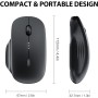 INPHIC Raton inalámbrico, 2.4G Raton inalámbrico Recargable con Receptor USB, 3 Niveles Ajustables De dpi para Computadora
