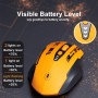Uineer Raton Inalambrico, [Actualizado] Pantalla con Batería Visible, Raton Ordenador Inalambrico 2.4G USB, 4 Niveles dpi