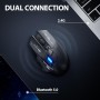INPHIC Ratón Bluetooth Explorer A9, modo dual Bluetooth 5.0/2.4G, inalámbrico, recargable, 2400 DPI, luz de respiración RGB,