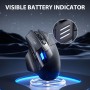 INPHIC Ratón Bluetooth Explorer A9, modo dual Bluetooth 5.0/2.4G, inalámbrico, recargable, 2400 DPI, luz de respiración RGB,