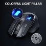 INPHIC Ratón Bluetooth Explorer A9, modo dual Bluetooth 5.0/2.4G, inalámbrico, recargable, 2400 DPI, luz de respiración RGB,
