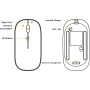 Anmck - Ratón inalámbrico silencioso e inalámbrico USB para Ordenador portátil, Recargable, Rango Remoto de 10 m, 1600 dpi, 3
