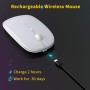 Anmck - Ratón inalámbrico silencioso e inalámbrico USB para Ordenador portátil, Recargable, Rango Remoto de 10 m, 1600 dpi, 3
